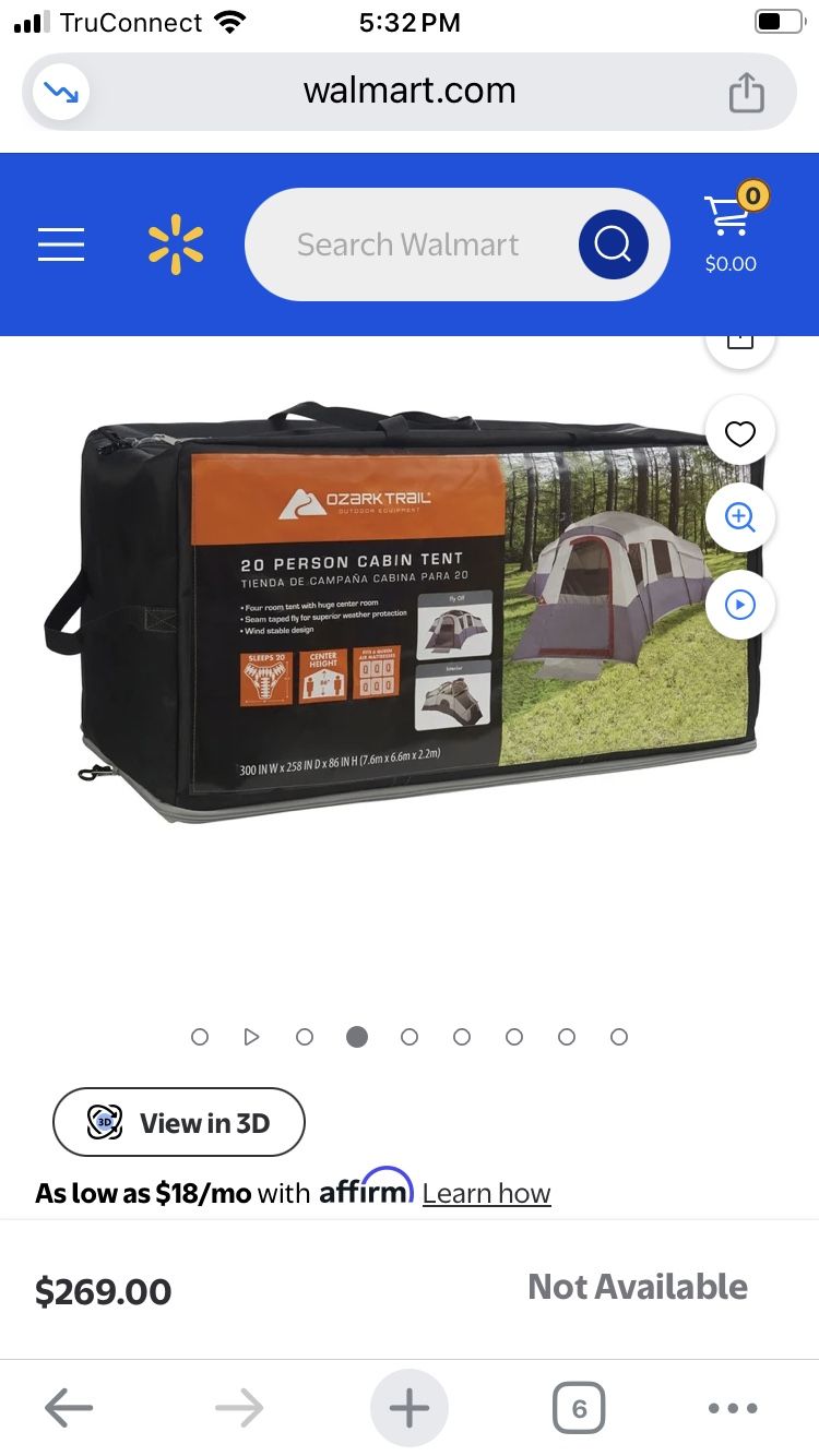 Ozark Trail 20 Person Room Cabin Tent with Separate Entrances