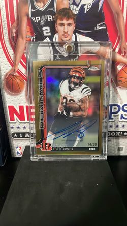 Chase Brown Topps Chrome Auto Gold /50