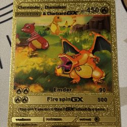 Charizard Evolution Card Gold