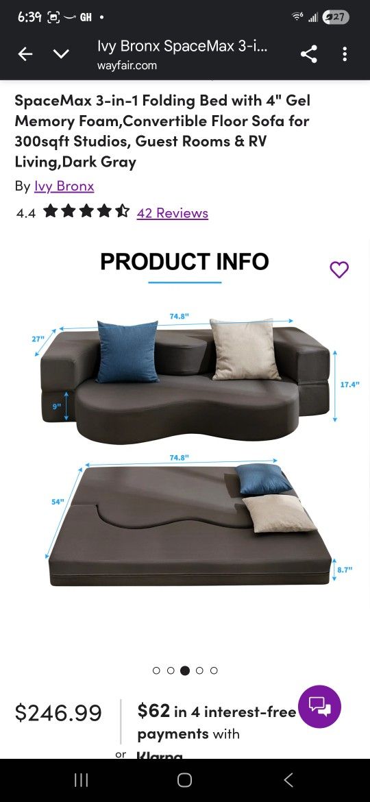 Memory Foam Bed/sofa 