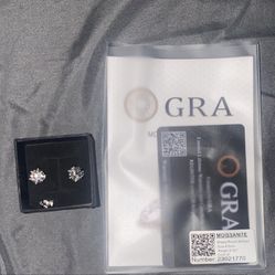 2 Carat Moissanite Earrings Sterling Sliver With Certificate  