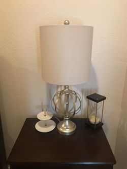 Two matching nightstand lamps