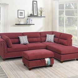 Three-Piece Sectional, OWN IT FOR ONLY $10 DOWN