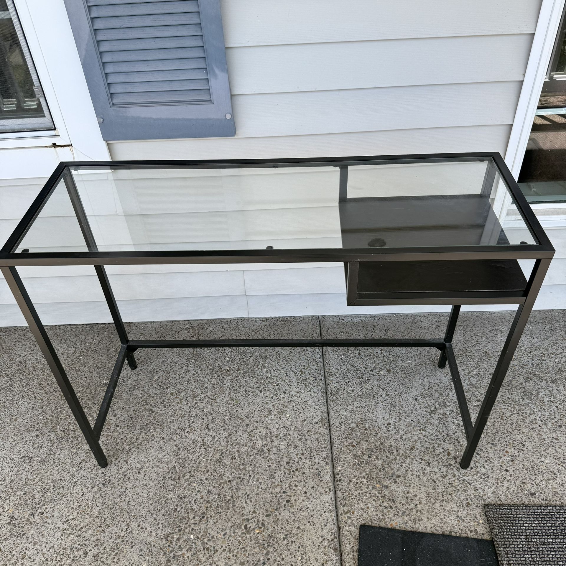 Modern Black Glass Vanity / Desk