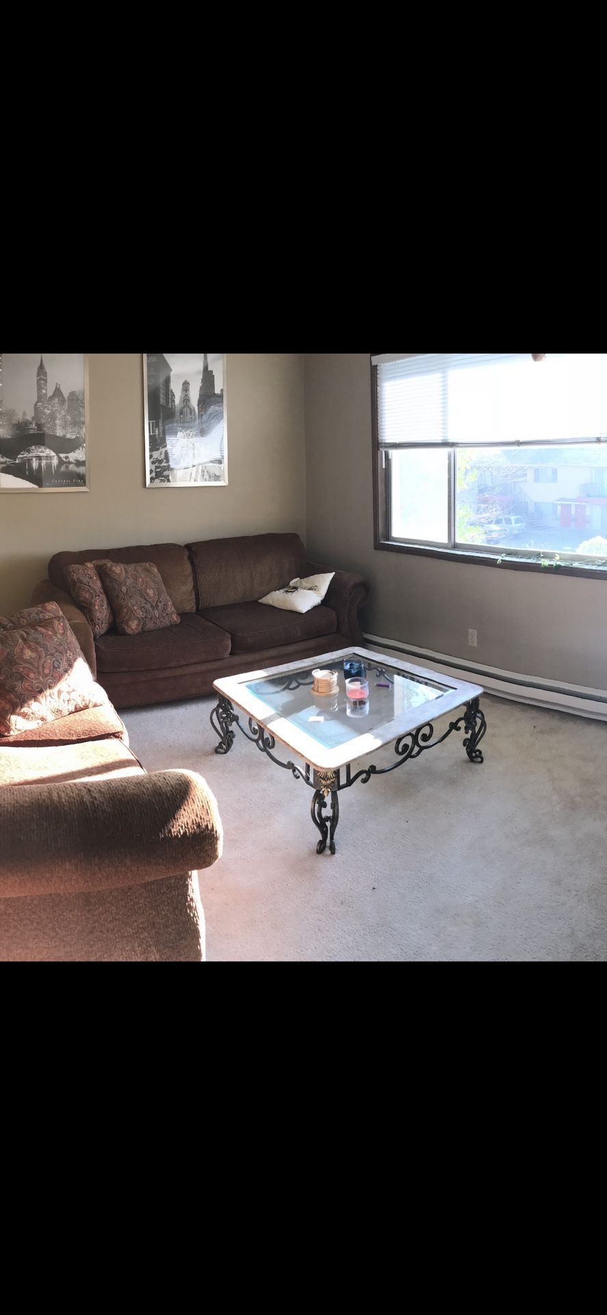 Glass Top / Stone Coffee Table