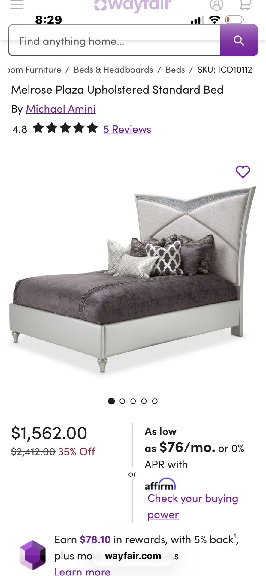Michael Amini Queen Bed frame 