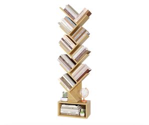 New 9 Tier Tree Bookshelf,Christmas Green Bookcase for Narrow Space, Storage Organizer Floor Standing Bookshelves for Books, Tall Book Case for Home O