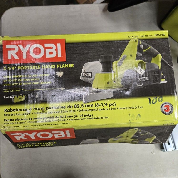 RYOBI6 Amp Corded 1/4 Hand Planer with Dust Bag