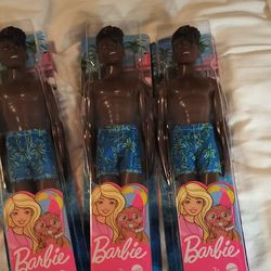 Matte3 Of Them $8 Eachl Barbie Ken New African American Beach Malel Doll