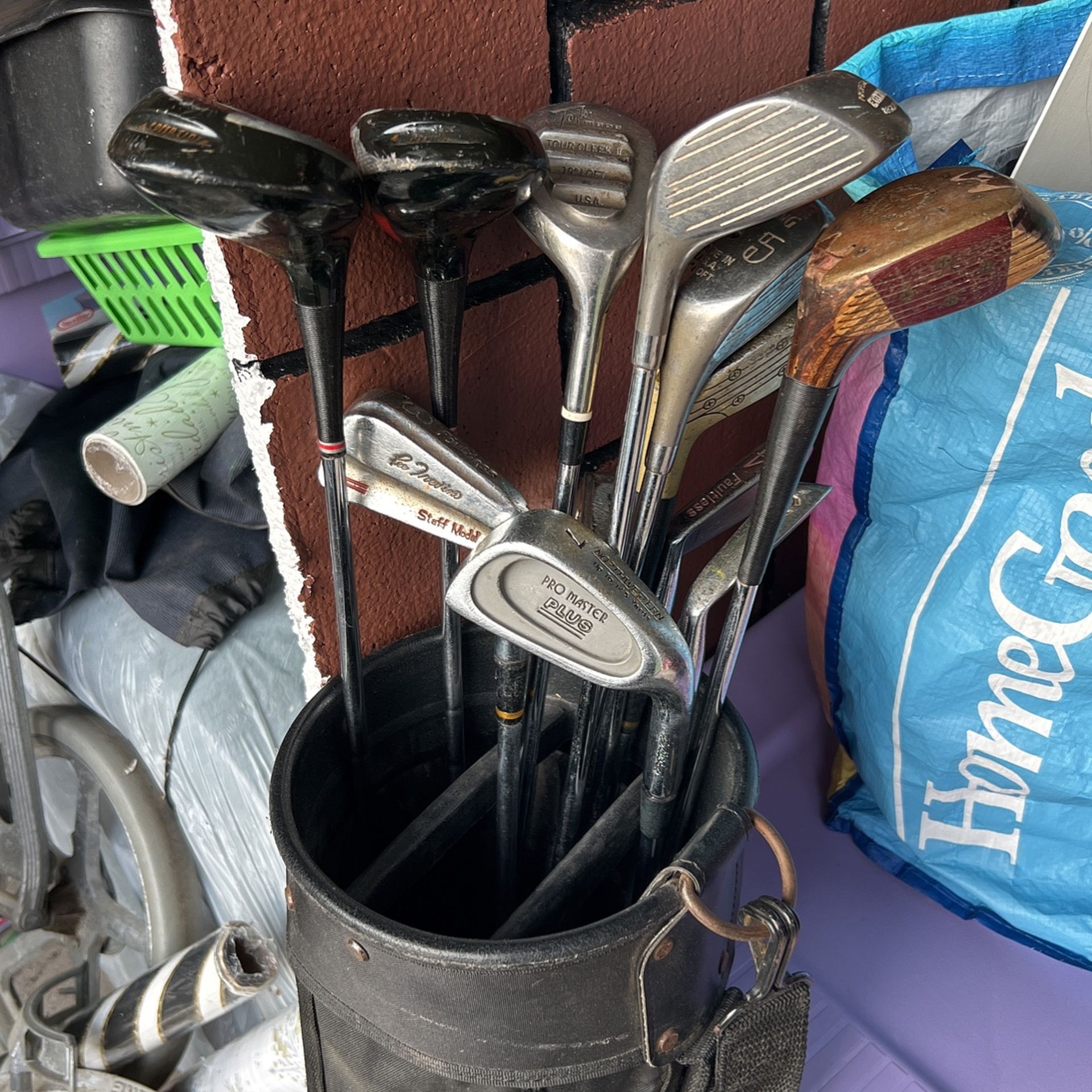 Old Golf Clubs And Bag