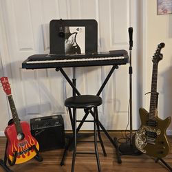 CASIO keyboard, 2 Guitars, Amp., Mic, Etc.