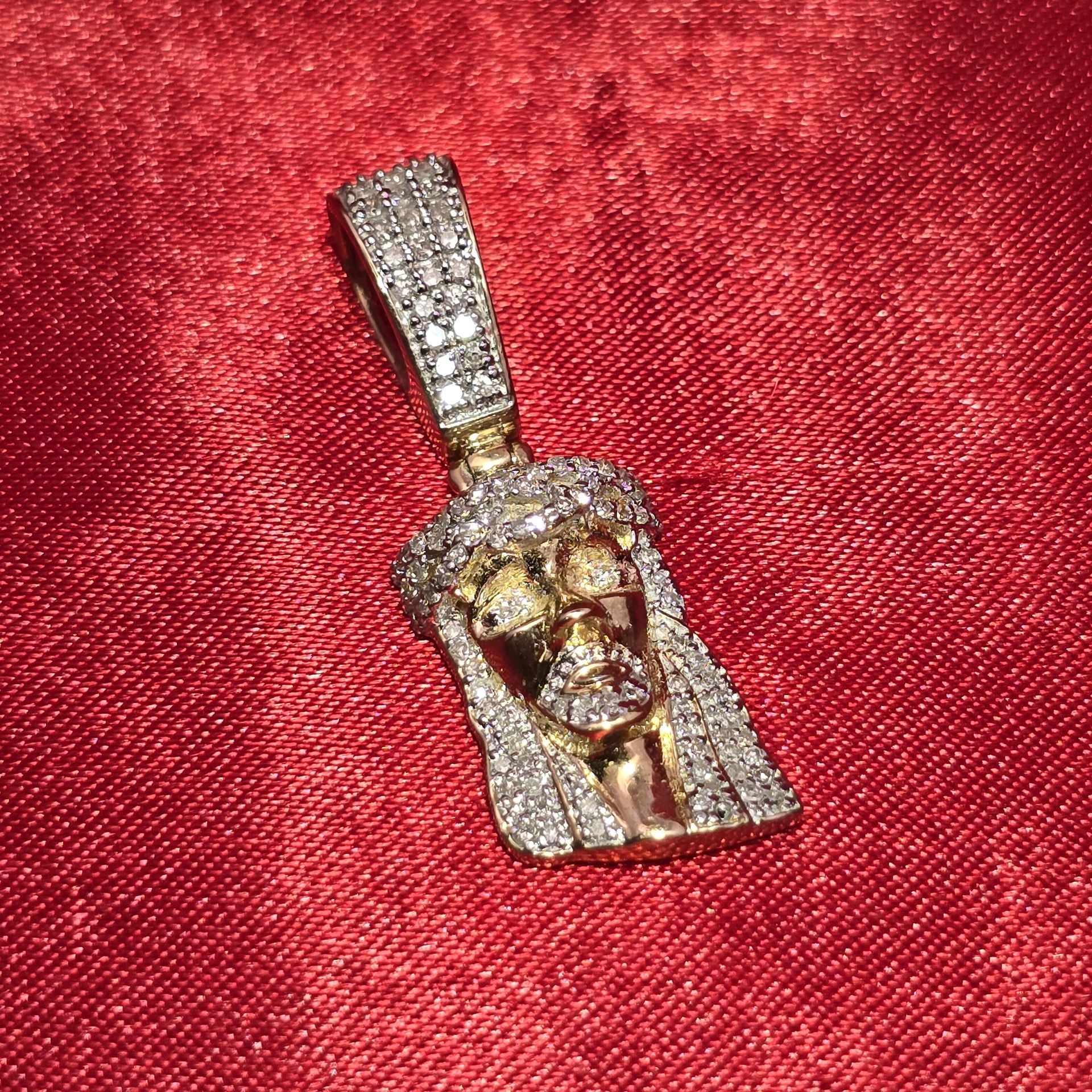 10k Yellow Gold Diamond Jesus Pendant 3.32 ctw