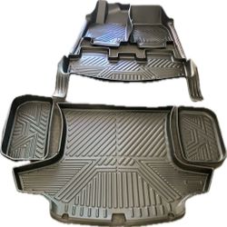 Floor Mats for Tesla Model Y 2020~2024 All Weather TPE Cargo Liner Floor Mats and Cargo Trunk Mats Accessories (Set of 6 - Not Fit 7-Seat)