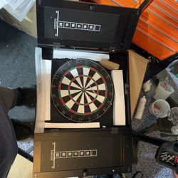 Imperial Aspen Wood Wall Mounted Dart Board Cabinet Black