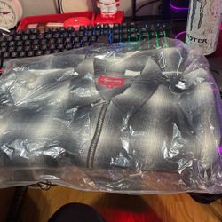 Supreme Shadow Plaid Zip Up Sz Medium 