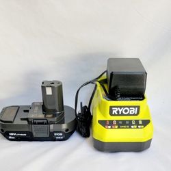 RYOBI Opened Box Never Used 
ONE+ 18V Lithium-Ion 2.0 Ah Compact Battery and Charger Starter Kit