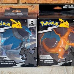 Pokemon Charizard And Mega-Charizard Action Figures Lot