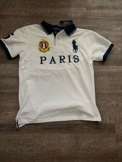 White Paris city polo size small