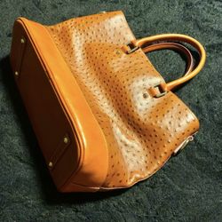 D&B Leather Ostrich Collection Satchel Handbag 