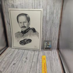 Dale Earnhardt picture by Dale Adkins and a 2002 sports card