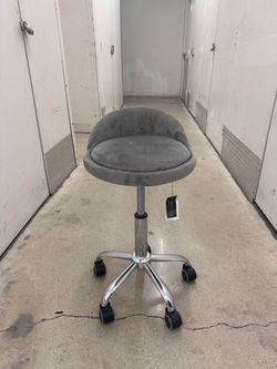 ✨ NEW WITH TAGS ✨ Tainoki Grey Velvet Swivel Vanity Stool / Rolling Chair