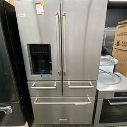Kitchen Aid 5 Door Stainless Steel Refrigerator Open Box 