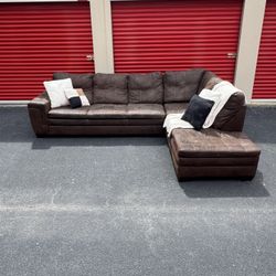 Chocolate L Sectional - FREE DELIVERY 