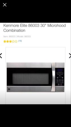 Kenmore Elite 2.0 cu. ft. 1100 watts Microwave Hood Combination, Model 86003