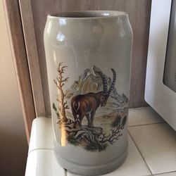 Vintage Large German Stoneware Beer Stein 