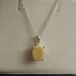 Genuine Ethiopian Opal NEW In Box Sterling Silver Necklace!