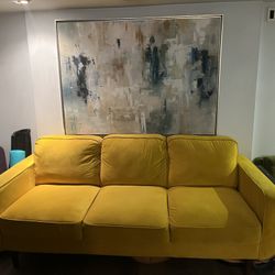Yellow Mid Cent Mod Couch