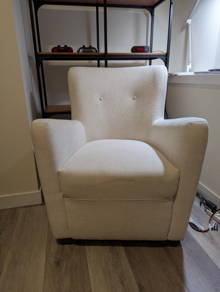 Hart Pottery Barn Armchair, Warm White, Performance Basketweave