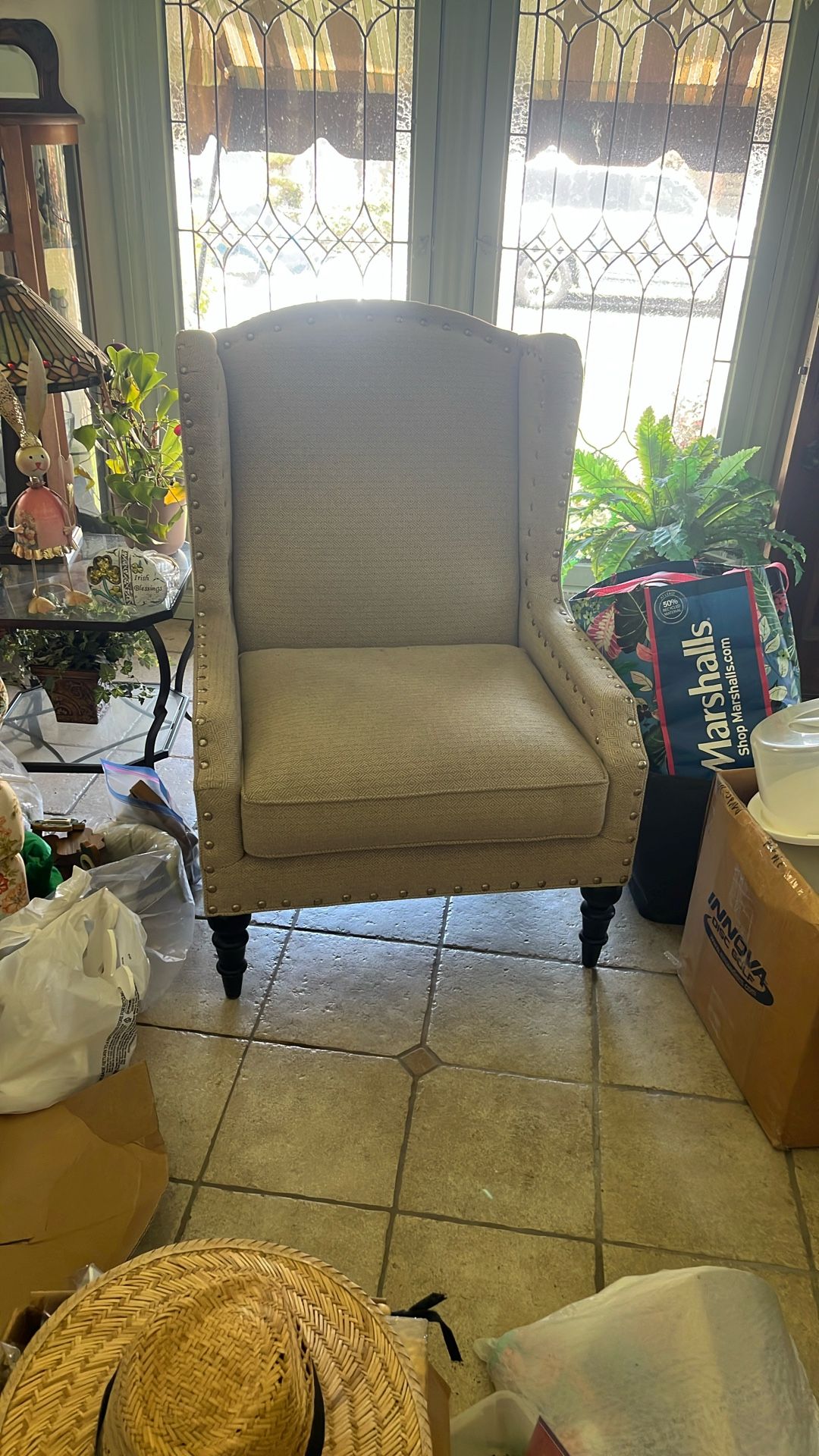 Wingback Arm Chair Tan