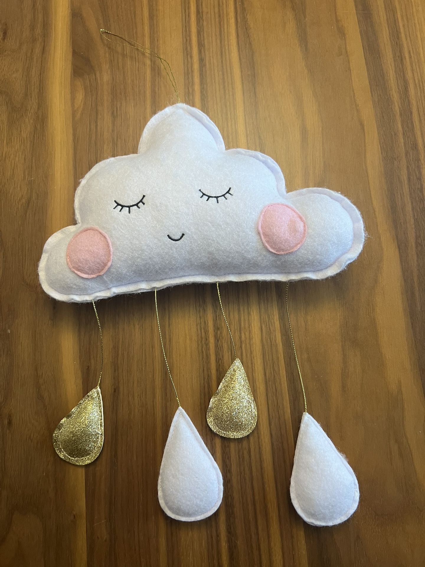 Hanging Cloud With Raindrops Decor