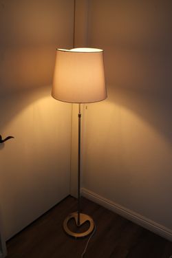 Modern Floor Lamp with Fabric Shade — Warm Light