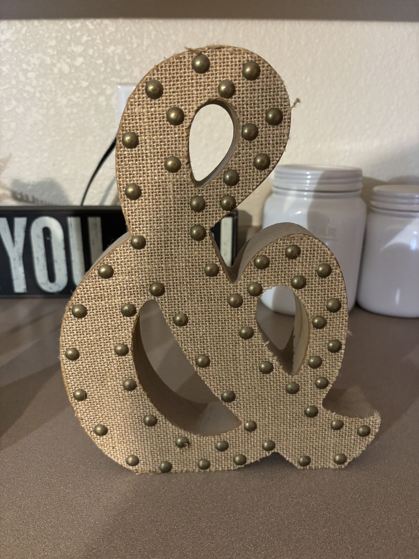 Hobby lobby burlap Letter “&”
