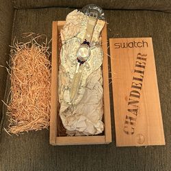 New Inbox, Old Stock, Swatch, Watch Chandelier In Original Wood Box, December 1992