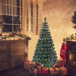5-ft Pre-lit Artificial Christmas Tree with Multicolor LED Lights