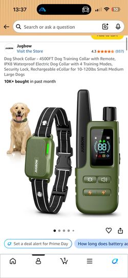 New Dog Shock Collar - 4500FT Dog Training Collar with Remote, IPX8 Waterproof Electric Dog Collar with 4 Training Modes, Security Lock, Rechargeable