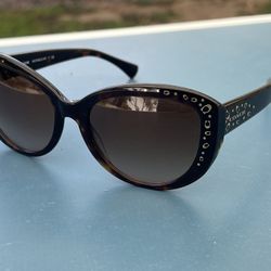 COACH SUNGLASSES HC 8162 512013 CAT EYE DARK TORTOISE BROWN LENS