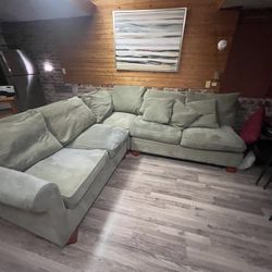 Macy’s  Sectional  Three Piece   minty green Couch