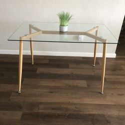 Glass Dining Table, Rectangle Desk