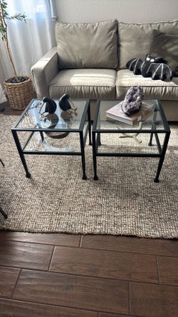 Glass End Tables  Set Of 2 