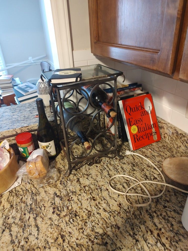 Wine Rack- Metal And Glass
