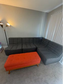 Mid-Century Modular Chenille Sectional Sofa