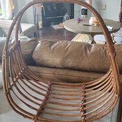 MCM Boho Farmhouse Rattan BAMBOO magazine/firewood /  Holder Rack