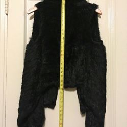 LaRok Luxe genuine100% Real rabbit fur black vest size medium