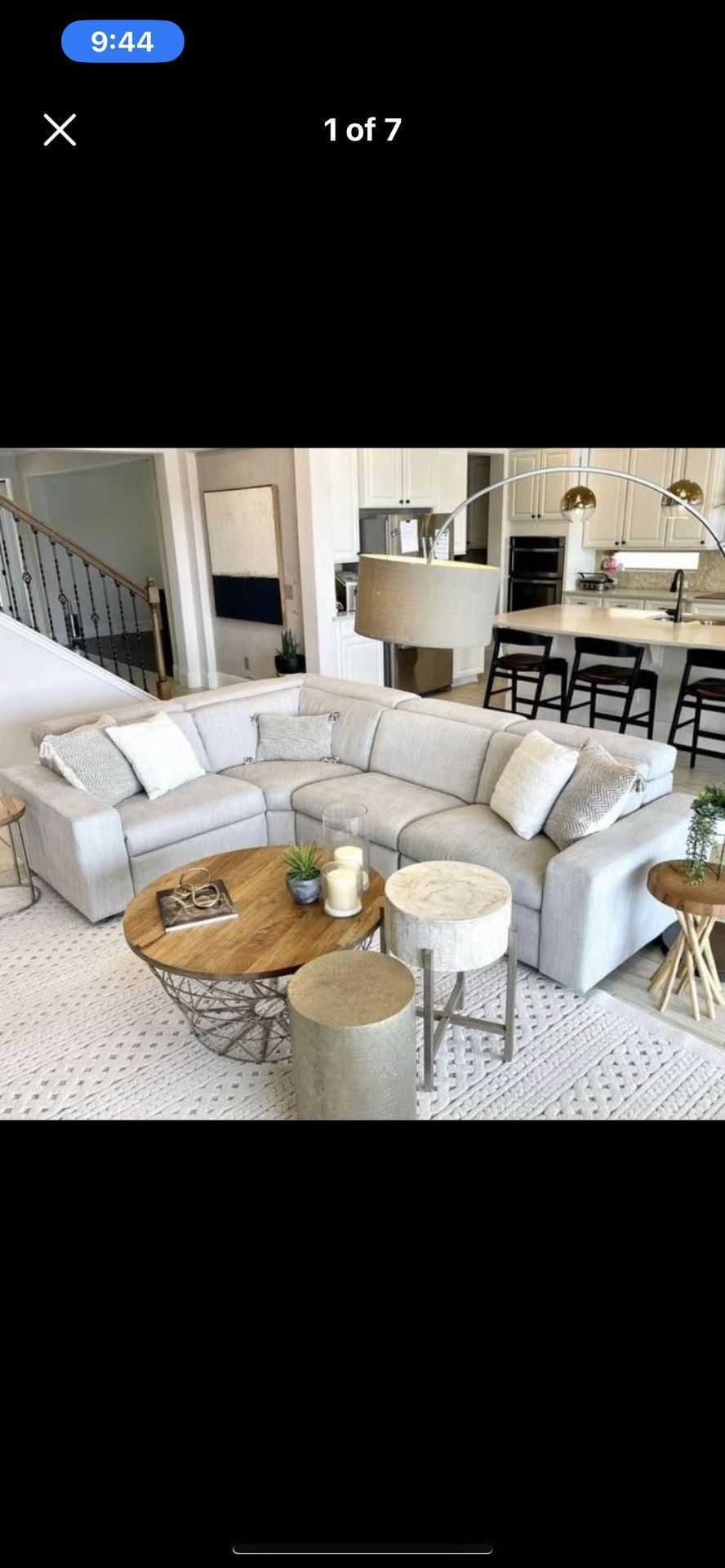 West Elm 6 Piece Sectional With Recliner