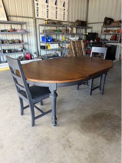 Solid wood dining table and chairs