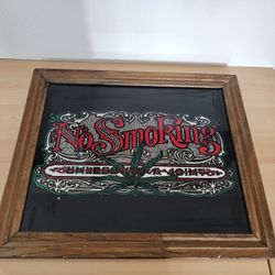 Vintage No Smoking Sign in Wood Frame
